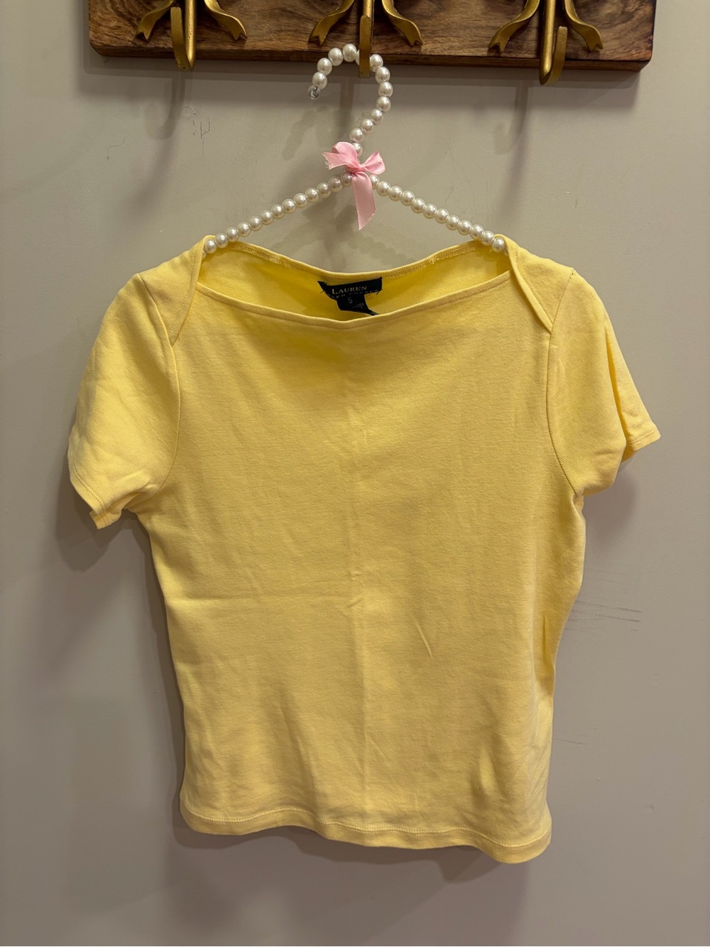 Lauren Ralph Lauren size S butter yellow 100% cotton shirt